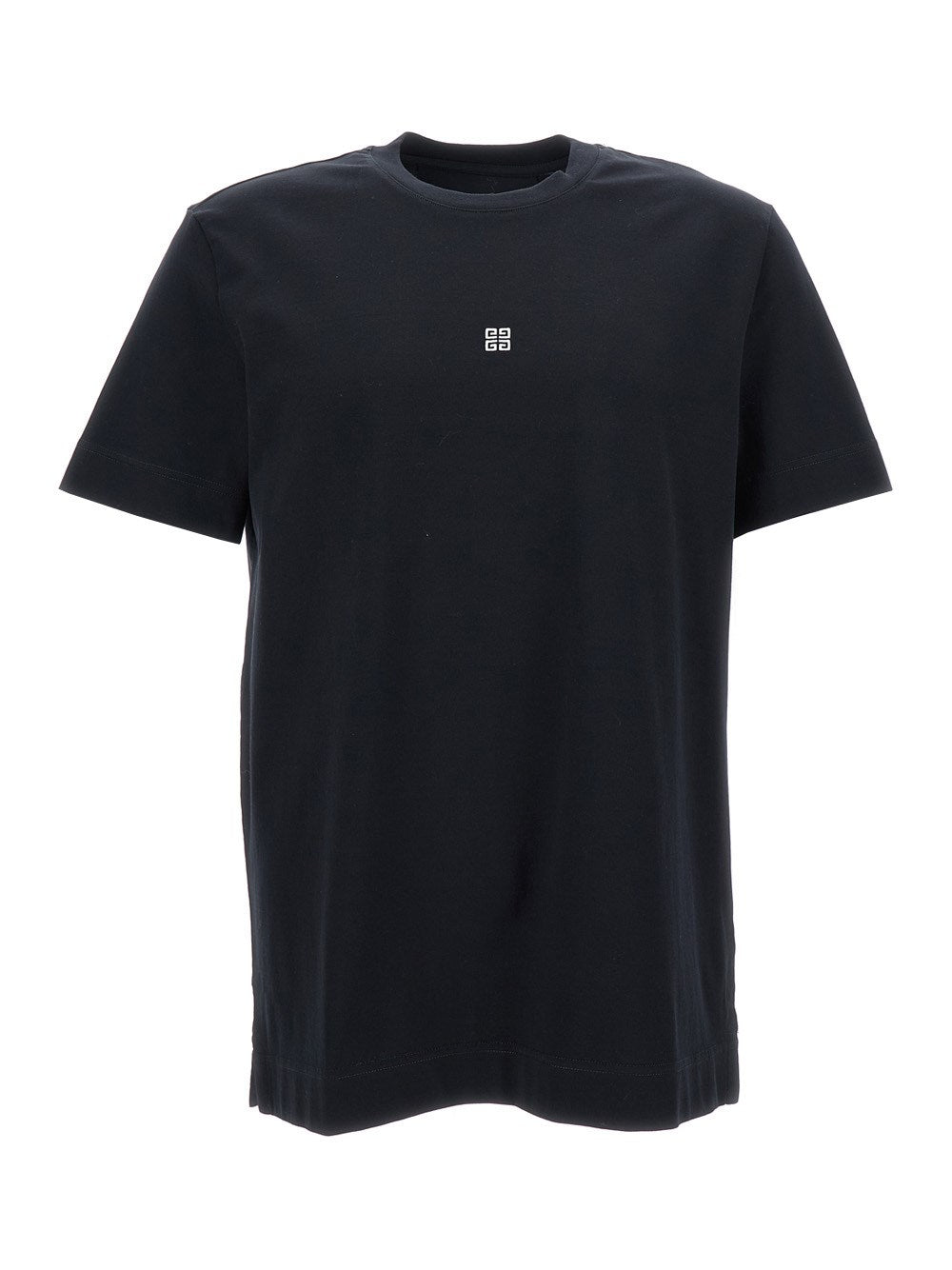 Givenchy Black Crewneck T-Shirt with 4G Print in Cotton Man