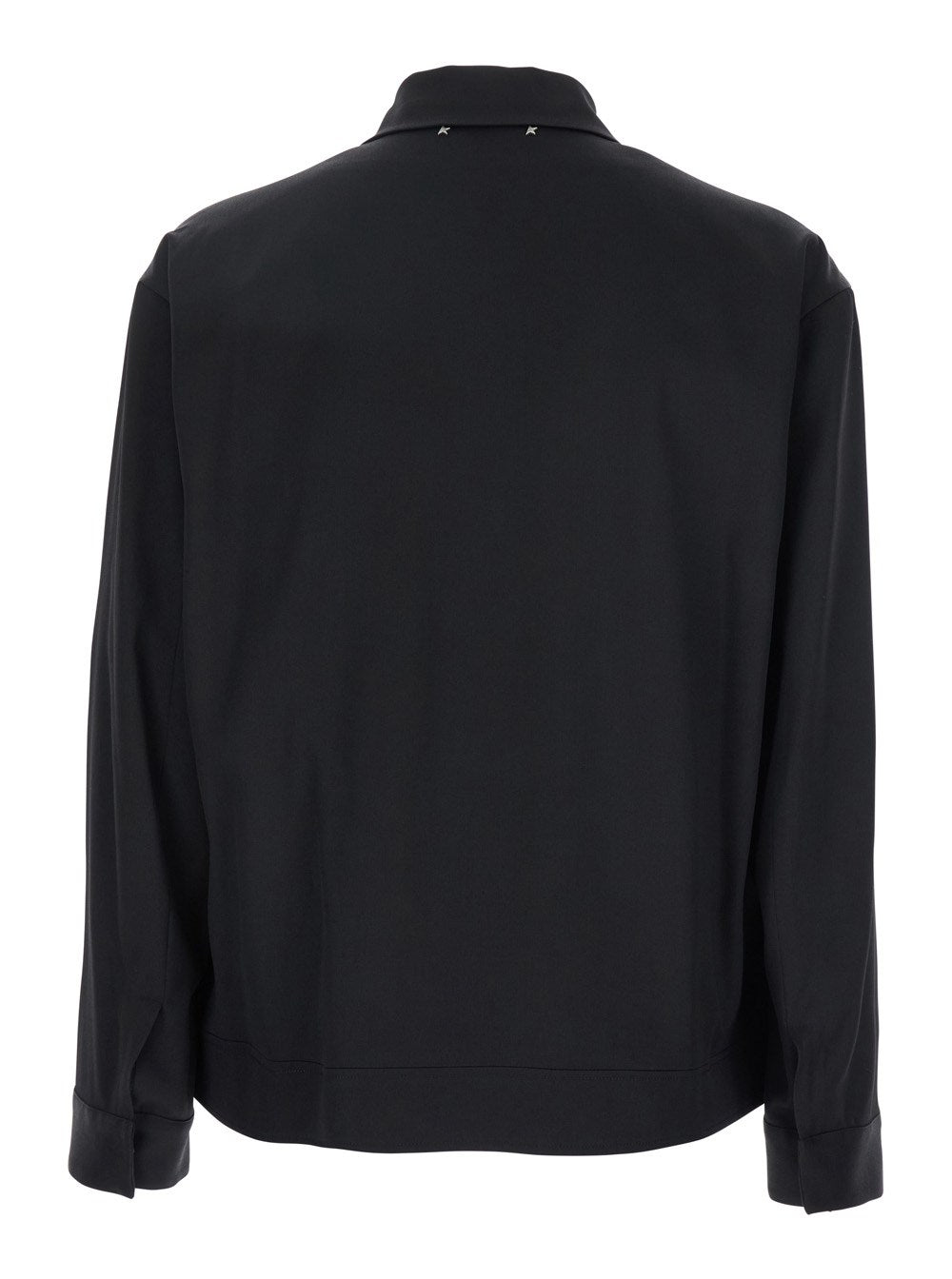 Golden goose Black Jacket with Classic Collar and Long Sleeves in Virgin Wool Man