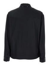 Golden goose Black Jacket with Classic Collar and Long Sleeves in Virgin Wool Man