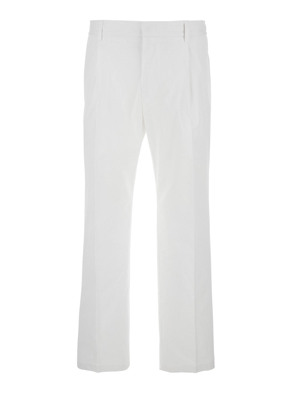 Dolce e gabbana White Five Pocket Pants with Logo Plaque on the Back in Cotton Man
