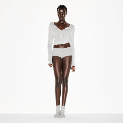 Lightweight Cotton Pointelle Lace Boy Short