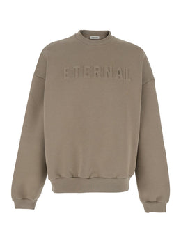 Fear of god 'Eternal Beige Crewneck T-Shirt with Dropped Shoulders and Tonal Embroidery on the Front in Cotton Blend Man
