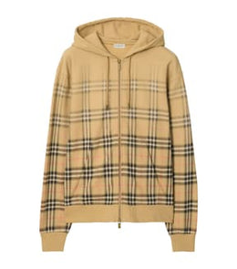 Cotton Gradient Check Hoodie