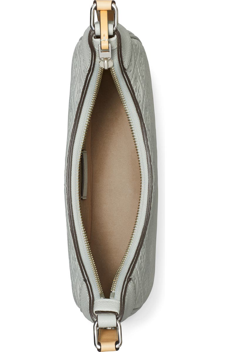 T-Monogram Embossed Crescent Shoulder Bag