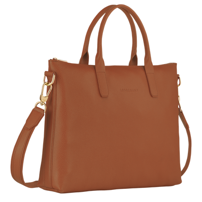 Le Foulonné S Briefcase Caramel - Leather