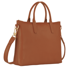 Le Foulonné S Briefcase Caramel - Leather