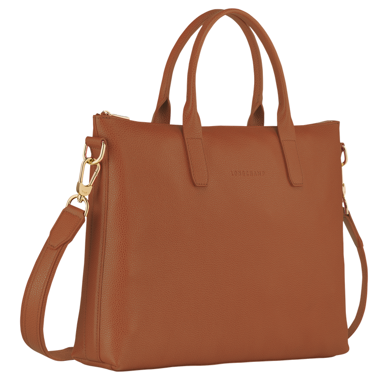 Le Foulonné S Briefcase Caramel - Leather