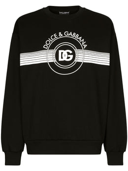 Dolce & Gabbana logo-print long-sleeved cotton sweatshirt