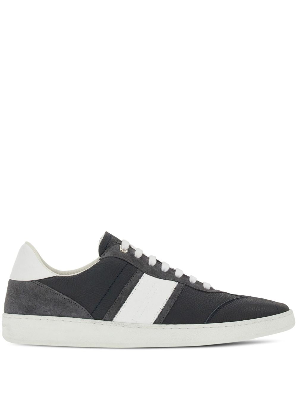 logo-embossed leather sneakers