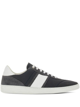logo-embossed leather sneakers