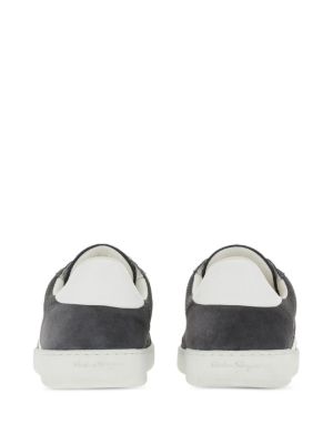 logo-embossed leather sneakers