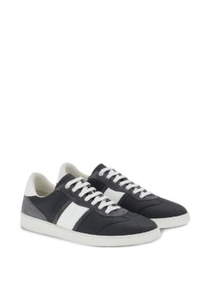 logo-embossed leather sneakers