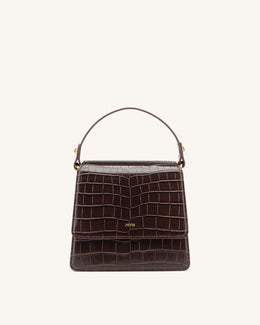 FAE Top Handle Crossbody - Nutella Croc