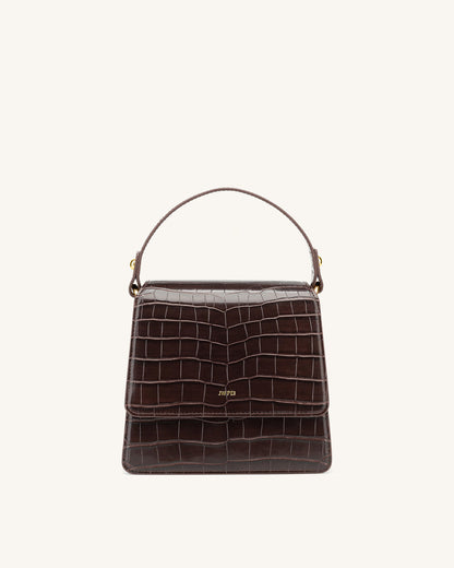 FAE Top Handle Crossbody - Nutella Croc