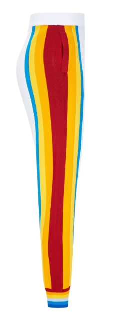 Striped Track Pants with Ribbed Trims