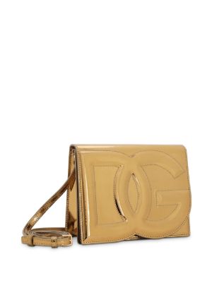 DG logo-embossed metallic-effect crossbody bag