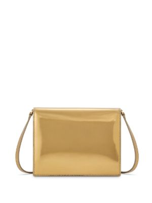DG logo-embossed metallic-effect crossbody bag