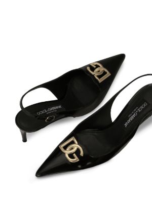 logo-plaque slingback pumps
