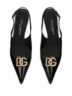 logo-plaque slingback pumps