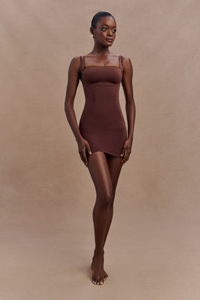 Jocelyn Backless Shapewear Mini Dress - Espresso