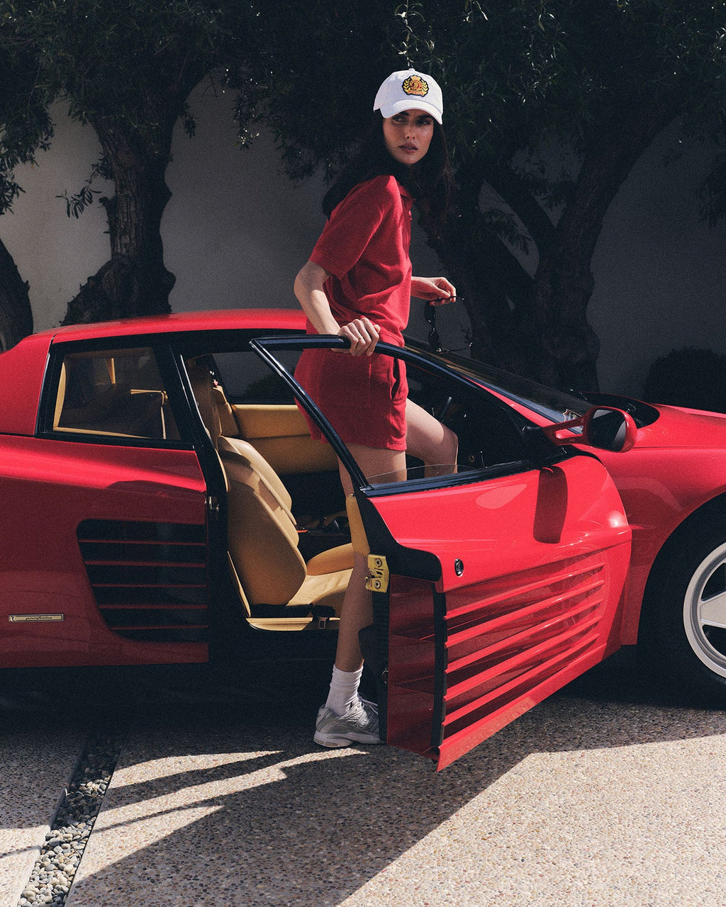 Vendome Terry Polo - Fire Red/White