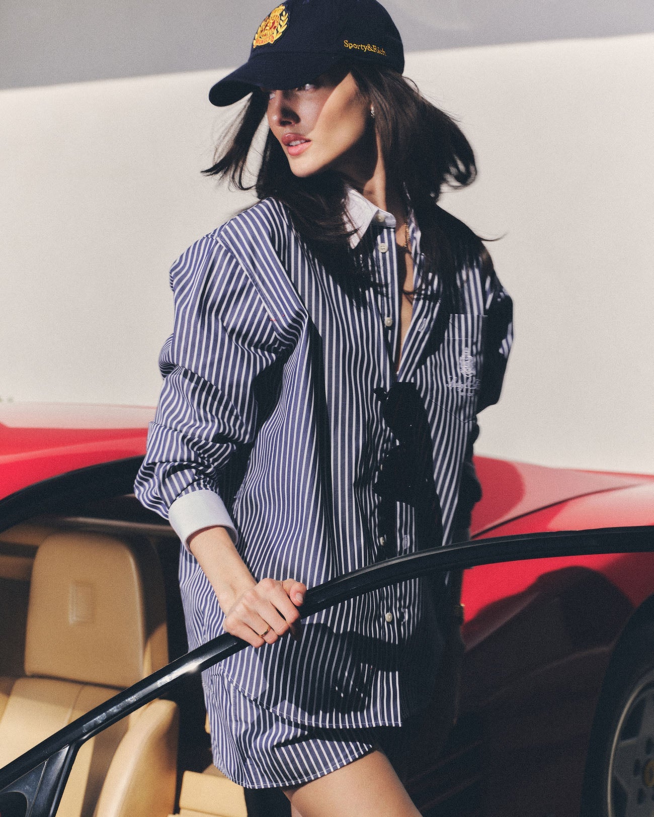 Vendome Oversized Shirt - Blue Striped/White