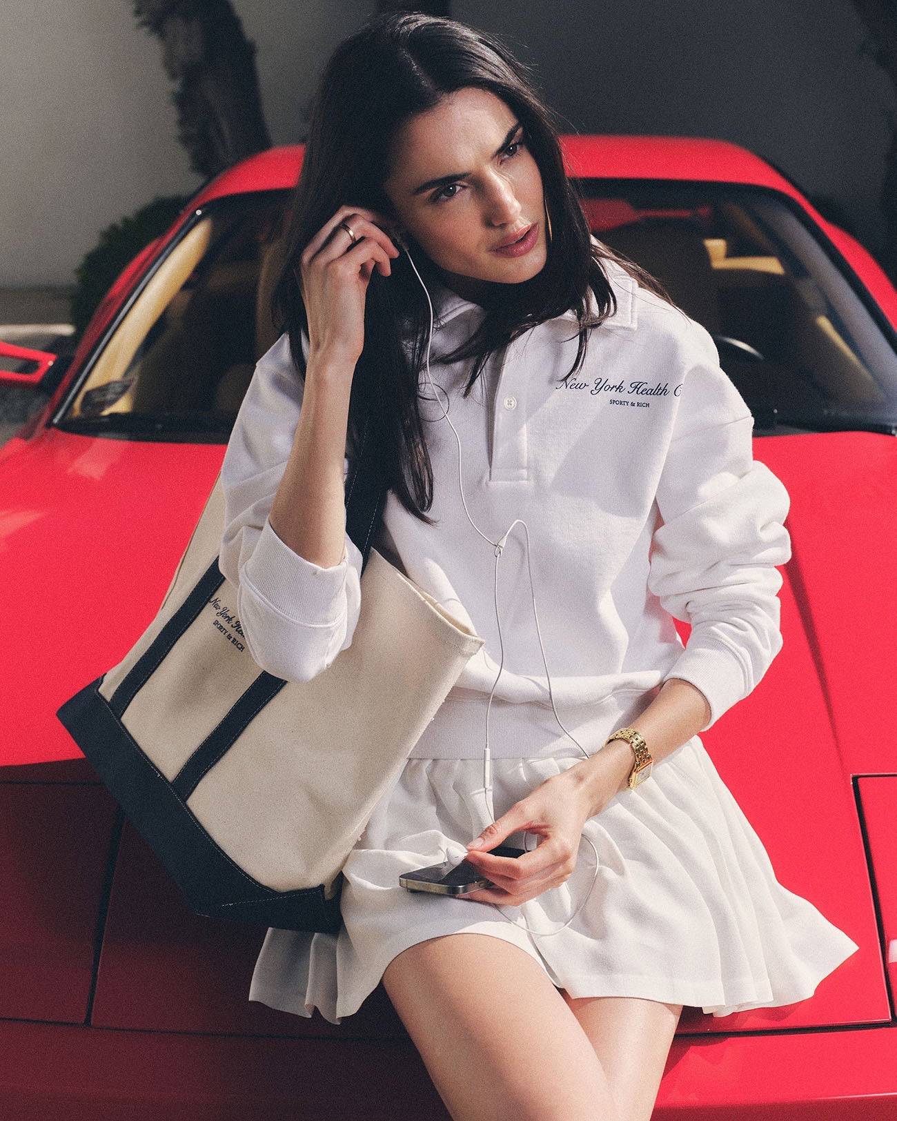 NY Health Club Tote Bag - Natural/Navy