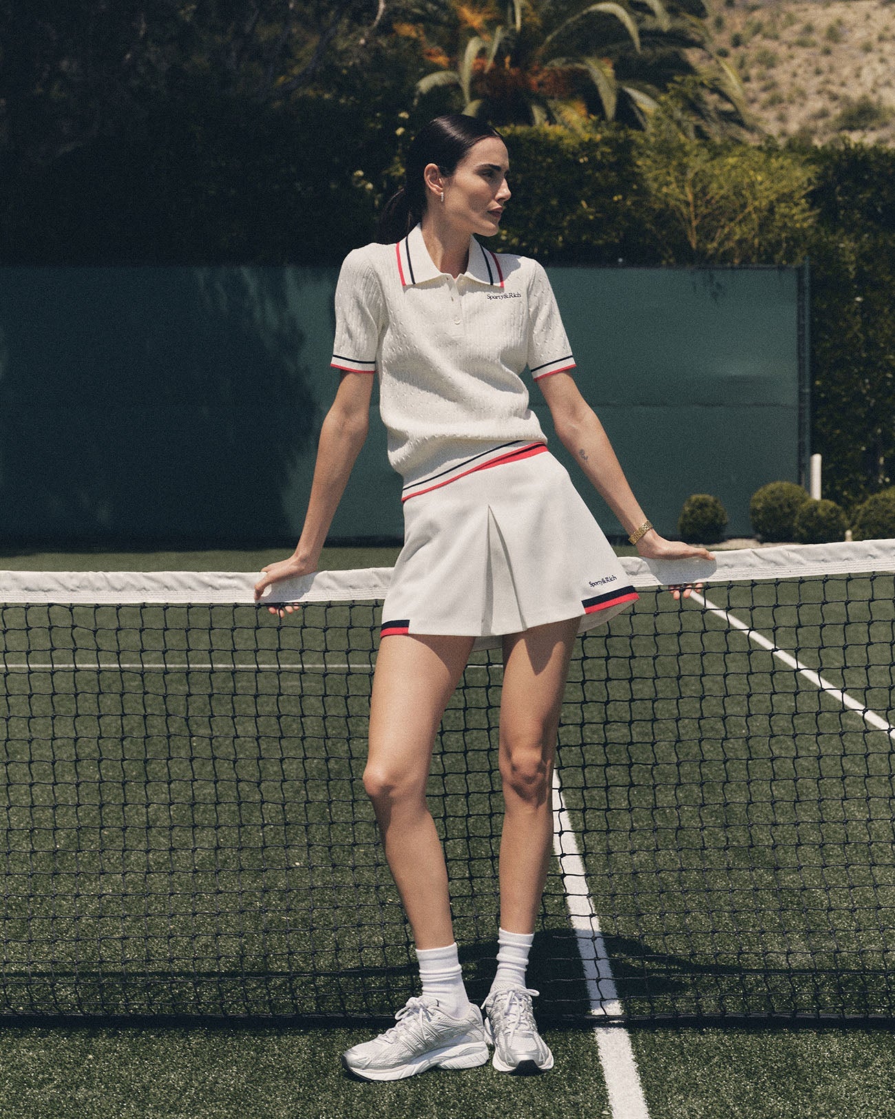 Serif Logo Mila Skirt - White/Navy/Fire Red