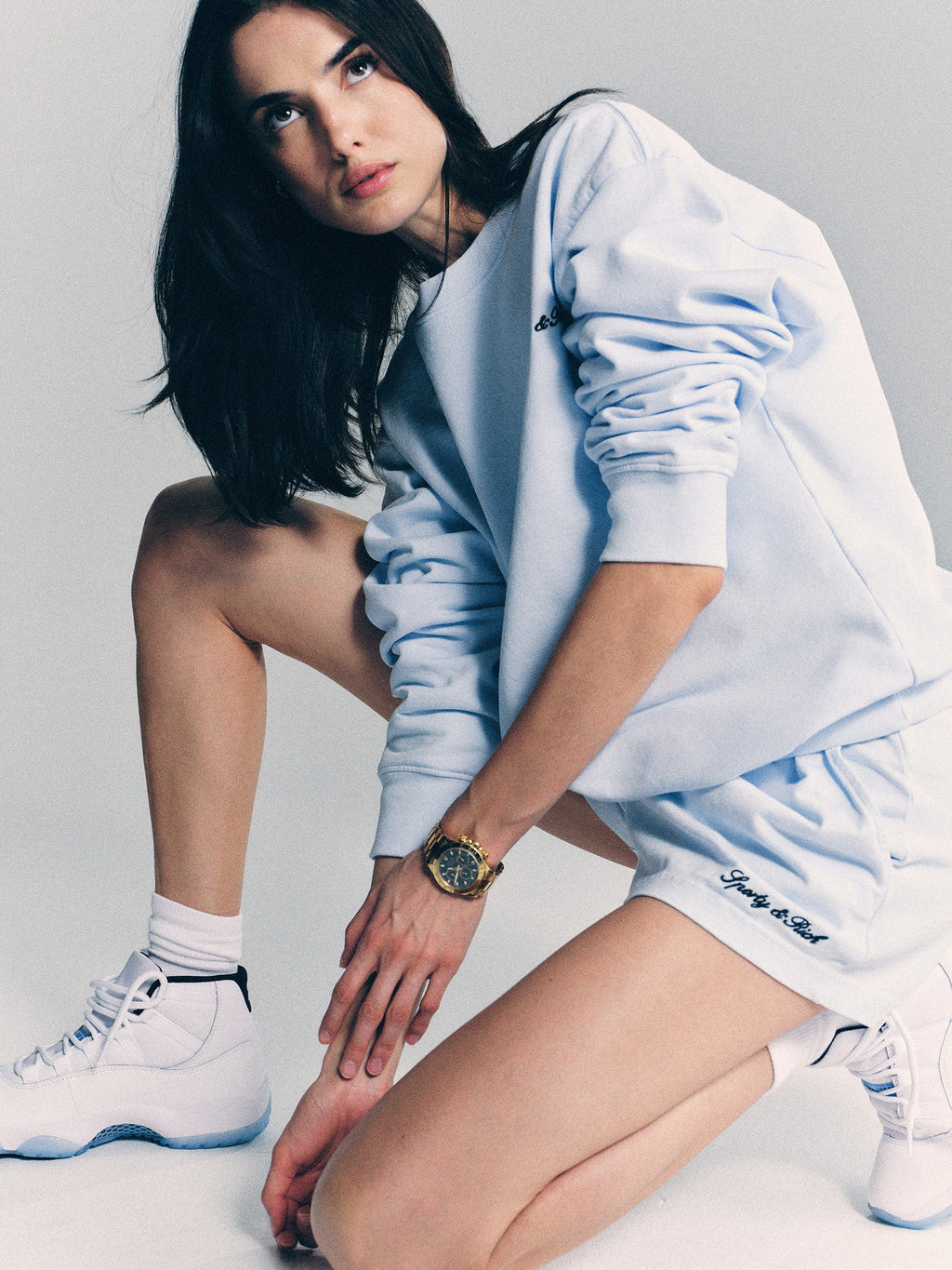 Syracuse Embroidered Crewneck - Ciel/Navy