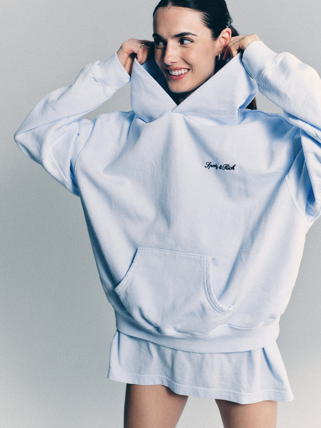 Syracuse Embroidered Hoodie - Ciel/Navy