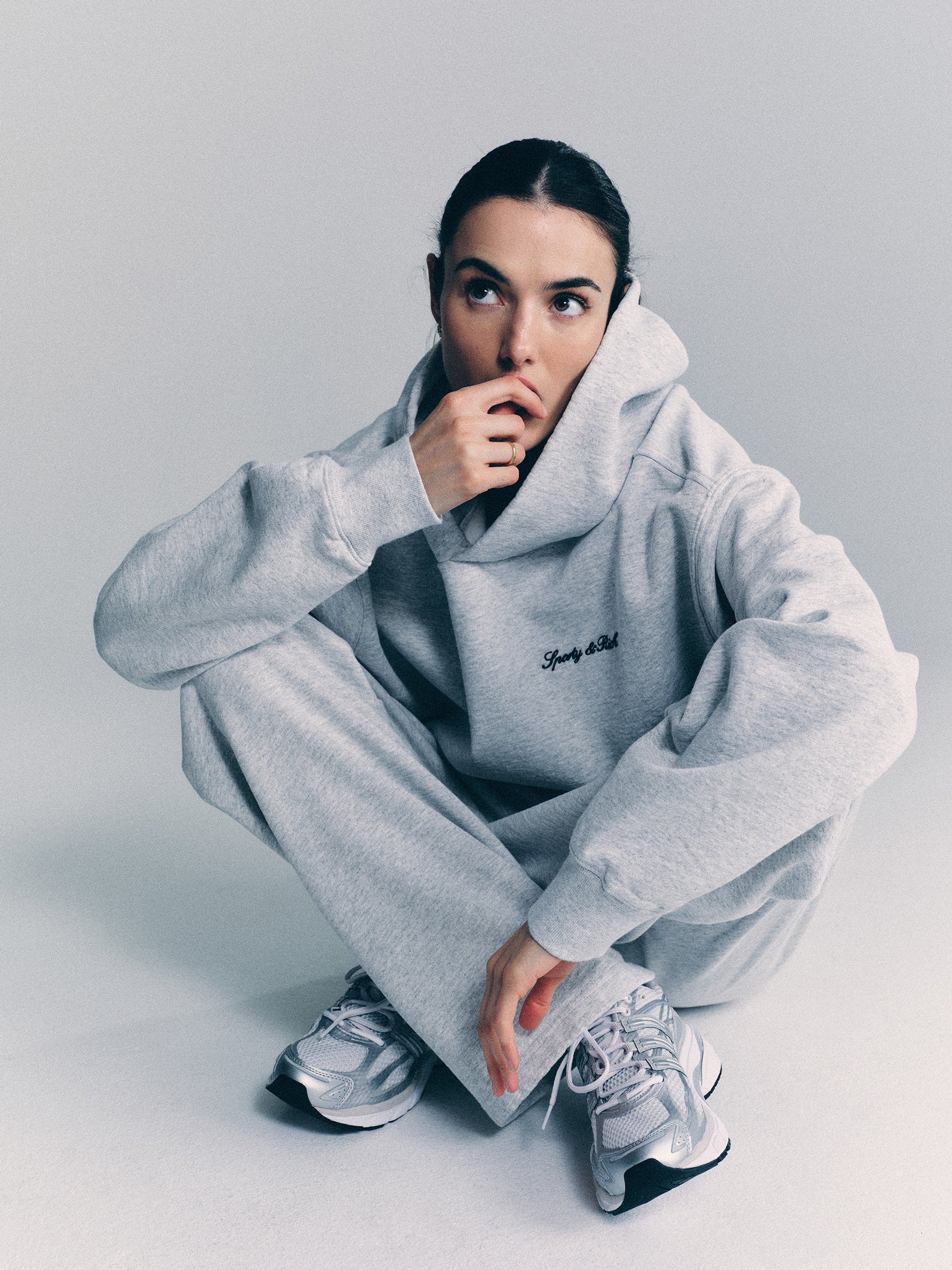 Syracuse Embroidered Wide Sweatpant - Heather Gray/Navy