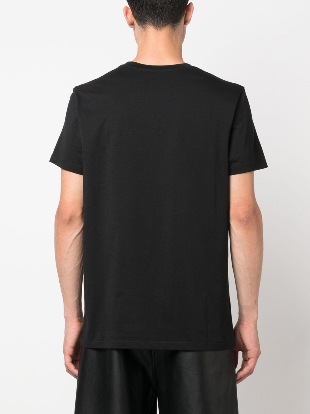 Balmain Small Logo Flock Printed T-Shirt in Black