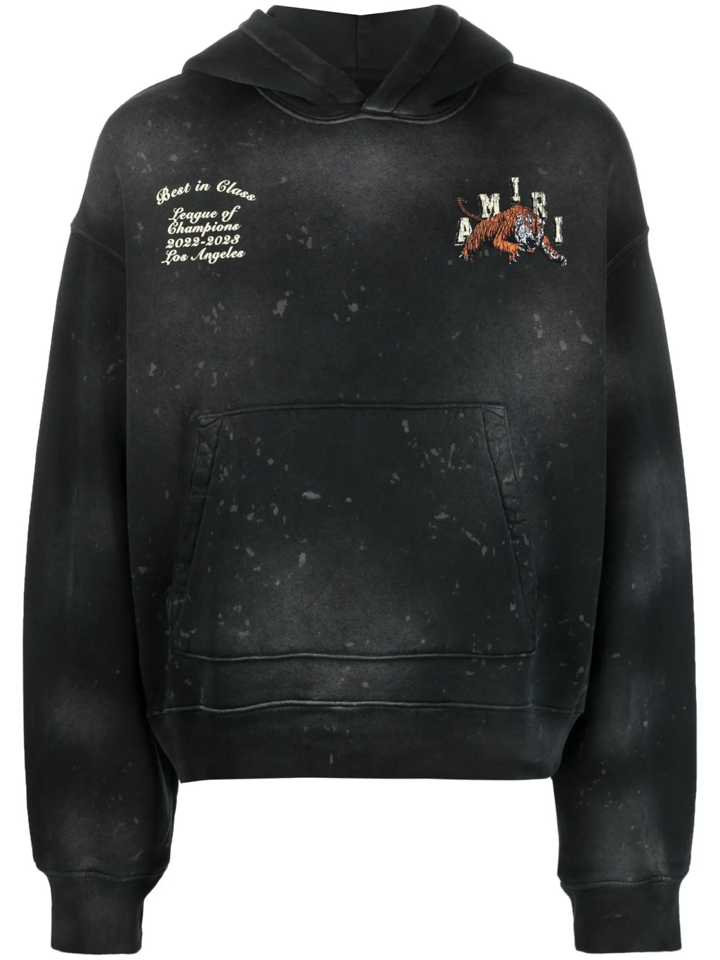 Amiri Varsity Tiger Vintage Washed Hoodie in Black