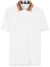 Burberry Vintage Check Print Collar Polo Shirt in White