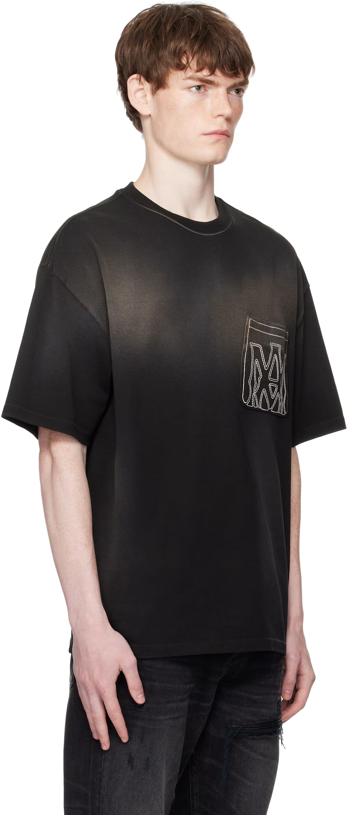 Black MA Outline Oversized T-shirt