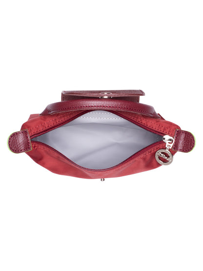 Longchamp Le Pliage Red Pouch With Handle Chestnut