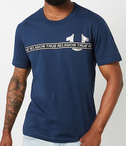 METALLIC LOGO TAPING TEE