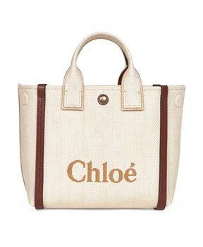 Beige Shoulder Bag with Striped Design