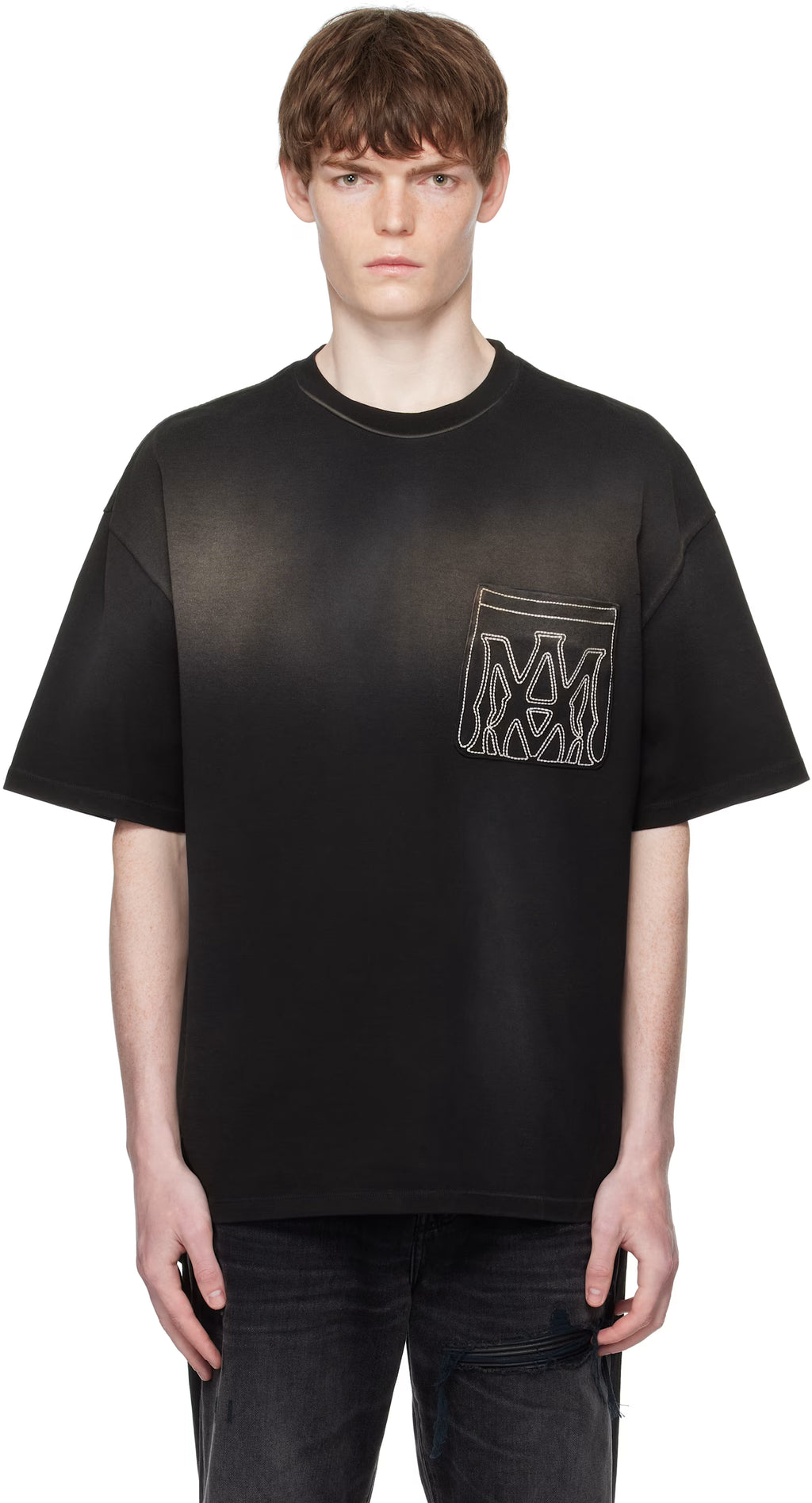 Black MA Outline Oversized T-shirt