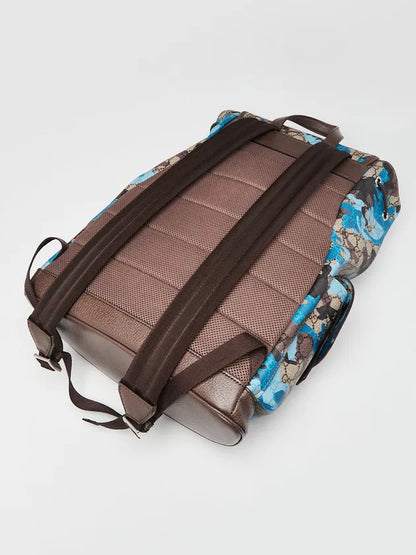 GG Camo Print Coated Canvas Ophidia Large Backpack Bag