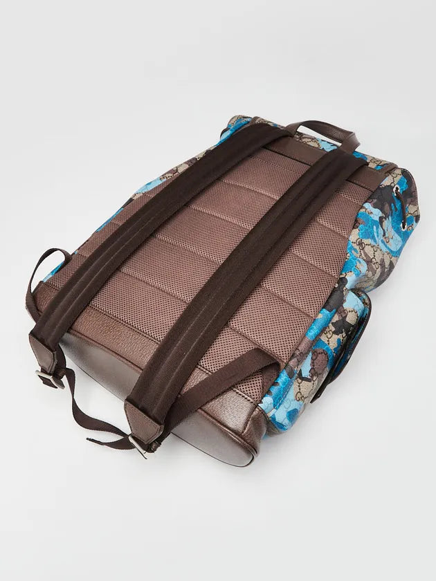 GG Camo Print Coated Canvas Ophidia Large Backpack Bag