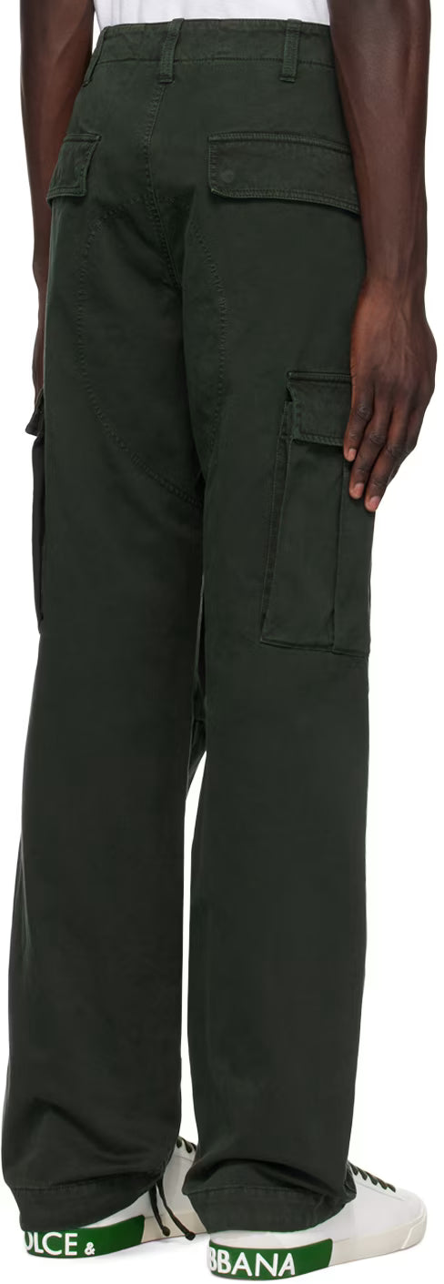 Dolce&Gabbana Green Garment-Dyed Cargo Pants