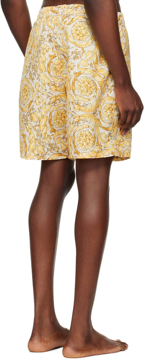 Versace Underwear Yellow Barocco Swim Shorts