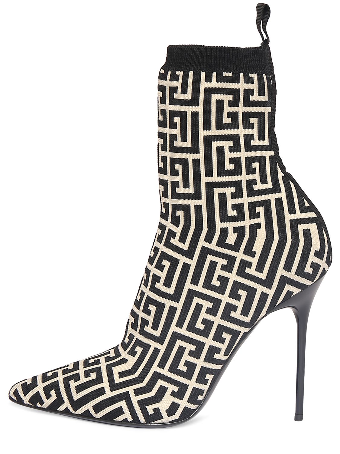 Balmain 110mm Skye monogram knit ankle boots