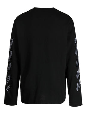 Off-White Stitch Diags Long Sleeve in Black