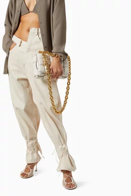 Chain Cassette Padded Crossbody Bag in Intreccio Leather