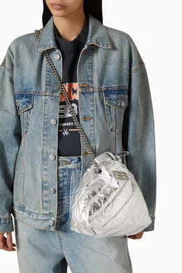 Balenciaga Small Crush Tote Bag in Metallized Leather