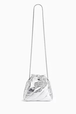 Balenciaga Small Crush Tote Bag in Metallized Leather