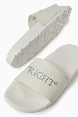 Off-White Quote Slides in Leather