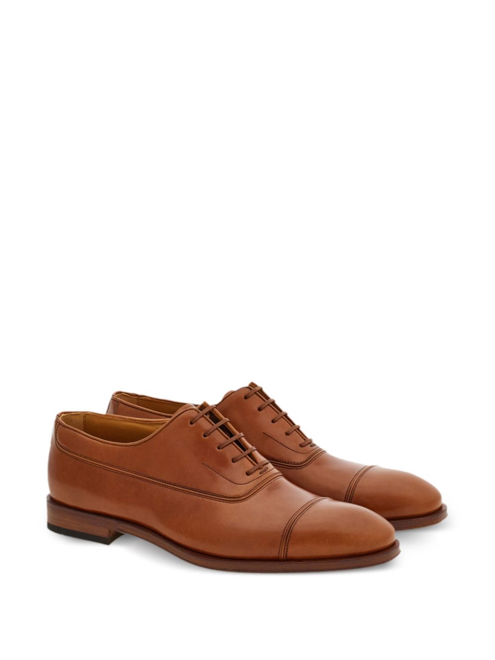 Ferragamo Classic Tan Cap-Toe Oxford Shoes